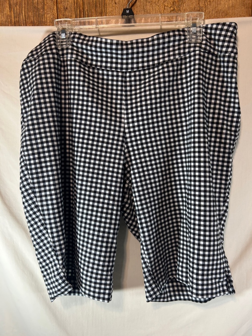 Zac & Rachel Woman Black & White Gingham Stretch Shorts